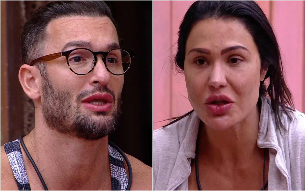 Montagem de fotos de Diego Hypolito e Gracyanne Barbosa no BBB 25