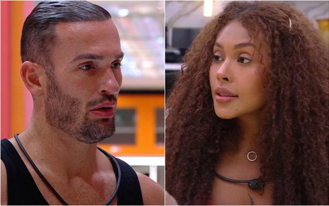 Montagem de fotos de Diego Hypolito e Giovanna Jacobina no BBB 25