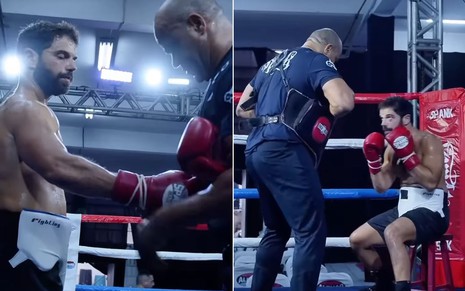 O ator Duda Nagle lutando boxe
