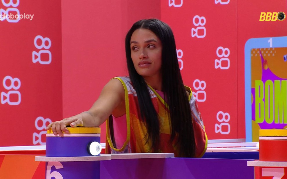 Foto de Eva Pacheco na Prova do Líder do BBB 25