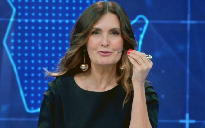 Foto de Fátima Bernardes durante Caldeirão