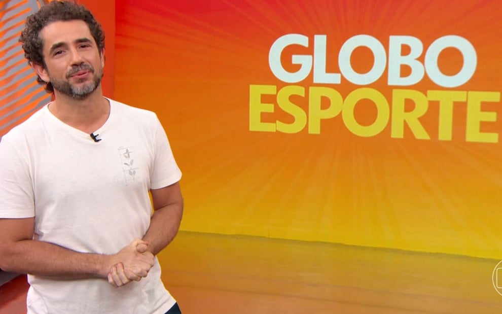 Felipe Andreoli na apresentação do último Globo Esporte da carreira