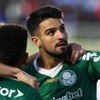 Flaco López comemora gol do Palmeiras em jogo da Libertadores contra o Bolívar