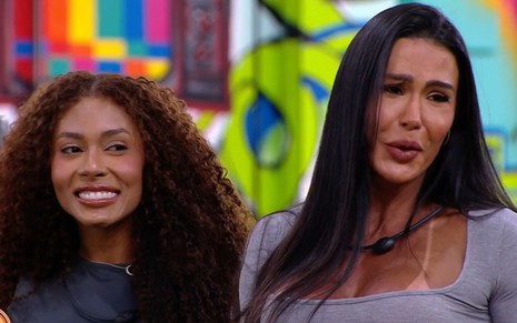 Giovanna Jacobina e Gracyanne Barbosa em dinâmica do Sincerão no BBB 25