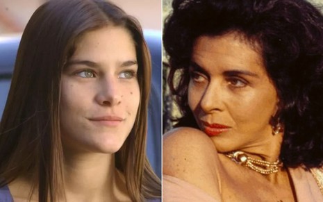 Montagem com Priscila Fantin em Alma Gêmea à esquerda e Betty Faria como Tieta à direita