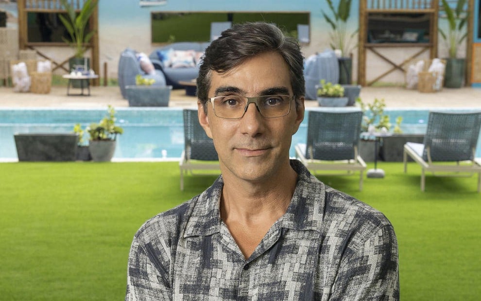 O diretor Rodrigo Dourado na casa do BBB 25