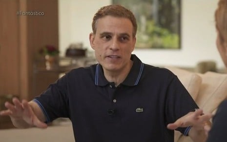 O empresário Diogo Cuoco no Fantástico, da TV Globo