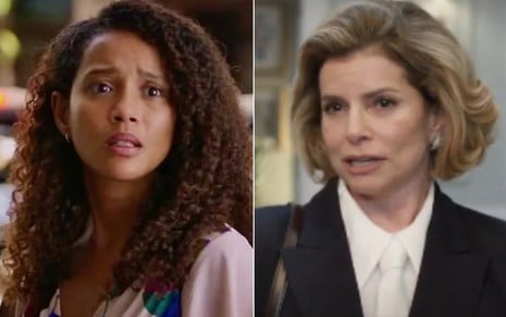 Montagem com Taís Araujo como Raquel à esquerda e Debora Bloch como Odete à direita em Vale Tudo