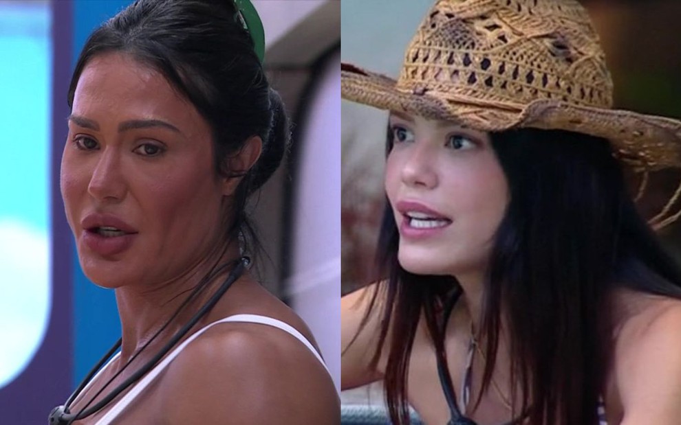 Na montagem: Gracyanne Barbosa (à esquerda) e Vitória Strada (à direita) no BBB 25