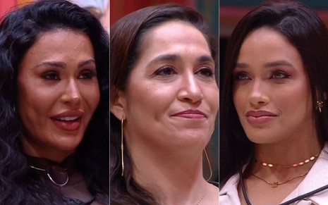 Montagem com Gracyanne, Daniele ou Eva no BBB 25