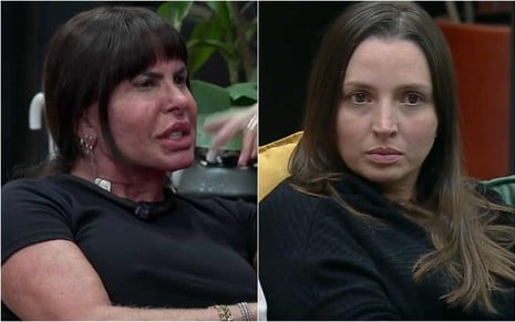 Montagem de fotos de Gretchen e Caroline no Power Couple Brasil