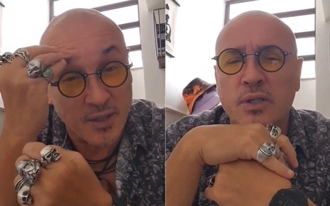 Montagem com dois momentos do diretor Ajax Camacho no Instagram