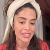 Montagem com dois momentos de Aline Riscado nos Stories do Instagram