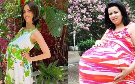 Montagem com fotos de Chris Flores e Maria Verônica Aparecida Santos, a Grávida de Taubaté