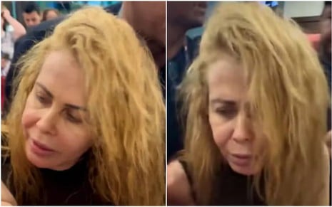 A cantora Joelma com expressão abatida