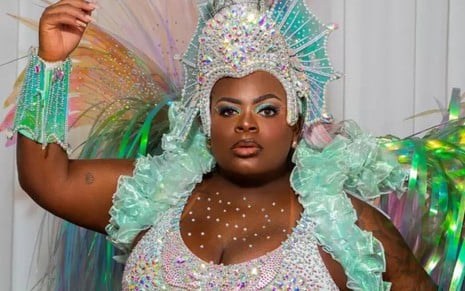 Jojo Todynho com fantasia da Mocidade Independente de Padre Miguel no Carnaval de 2024