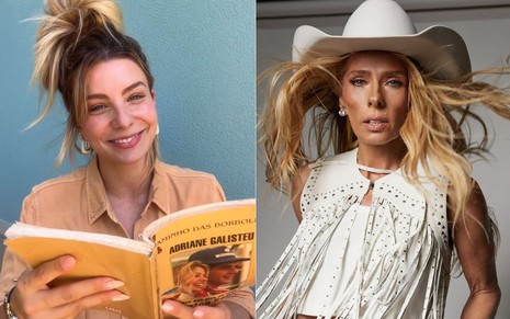 Montagem com fotos de Julia Foti e Adriane Galisteu