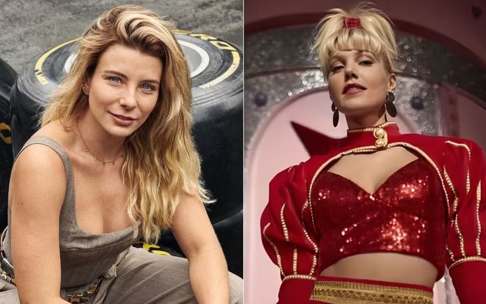 Julia Foti como Adriane Galisteu e Pamela Tomé como Xuxa Meneghel na série Senna, da Netflix