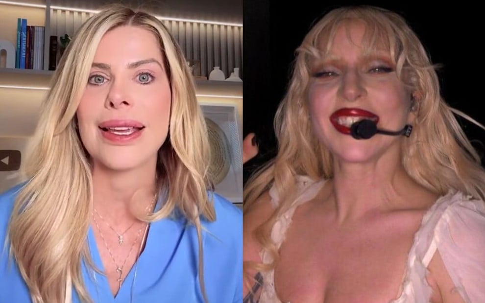 Na montagem: Karina Bacchi (à esquerda) e Lady Gaga (à direita)