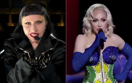 Montagem com Lady Gaga à esquerda e Madonna à direita