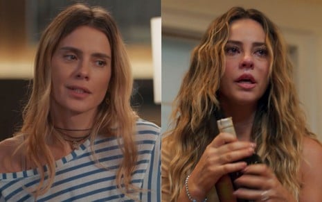 Na montagem: Carolina Dieckmann como Leila (à esquerda) e Paolla Oliveira como Heleninha (à direita) no remake da novela Vale Tudo