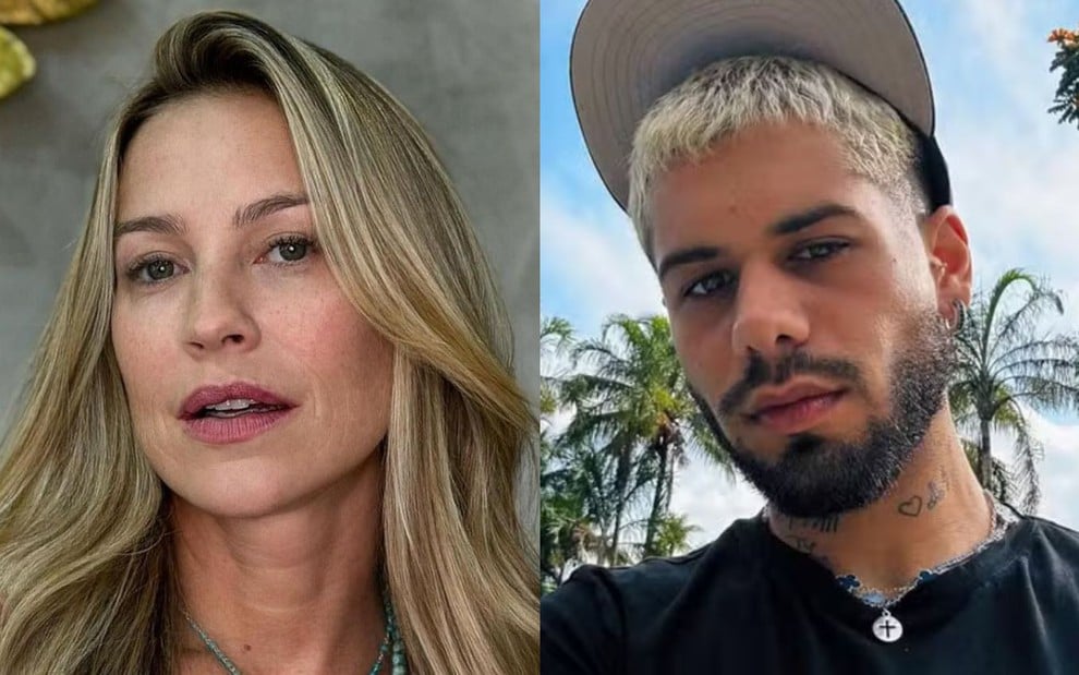 Na montagem: Luana Piovani (à esquerda) e Zé Felipe (à direita)
