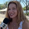 Nino Fallard e Luiza Zveiter estão em praia em entrevista no Mais Você