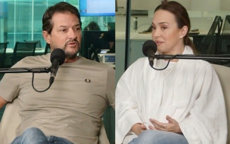Na montagem: Marcelo Serrado (à esquerda) e Gabriela Duarte (à direita)