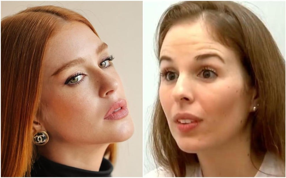 Montagem com fotos de Marina Ruy Barbosa e Suzane Von Richtofen, sérias