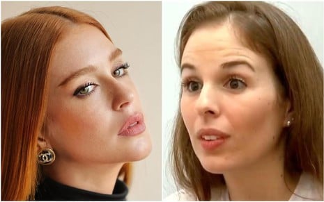 Montagem com fotos de Marina Ruy Barbosa e Suzane Von Richtofen, sérias