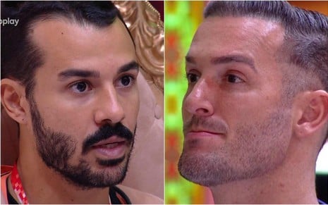 Montagem de fotos de Mateus Pires e Diego Hypolito