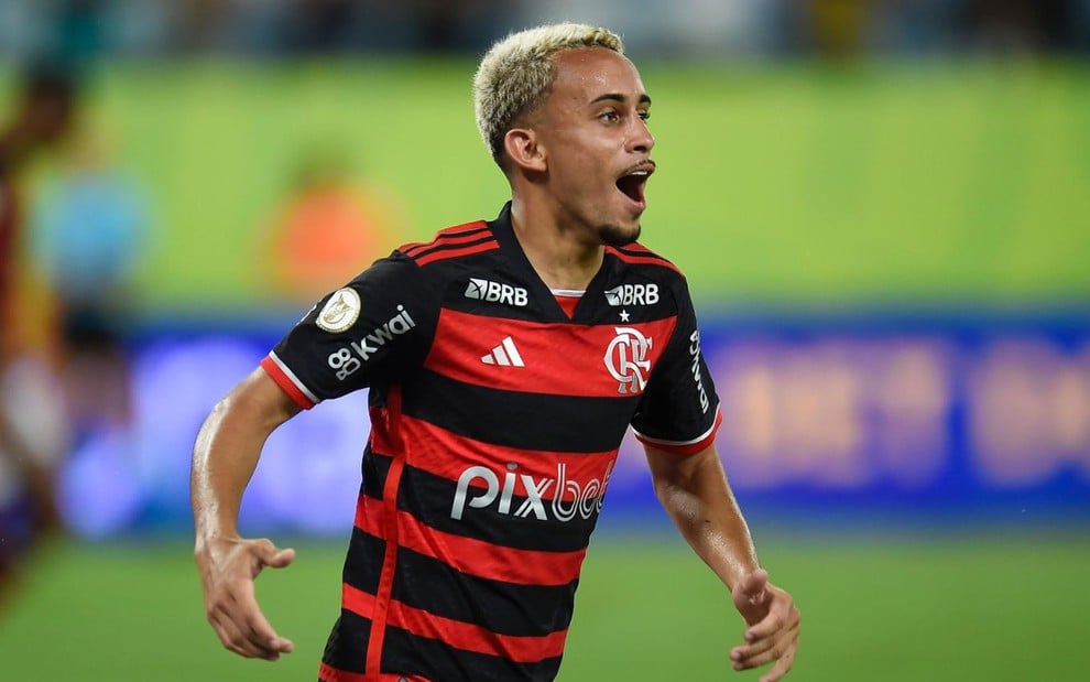 O jogador Matheus Gonçalves em campo pelo Flamengo na reta final do Campeonato Brasileiro