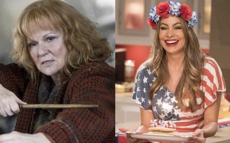 Montagem com Molly Weasley (Julie Walters) e Gloria Delgado-Pritchett (Sofía Vergara)
