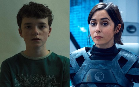 Montagem com Owen Cooper e Cristin Milioti