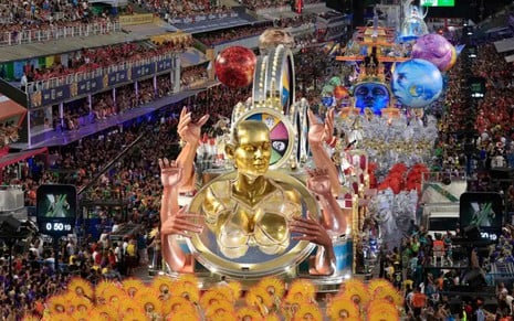 Desfile de escola de samba do Grupo Especial do Rio de Janeiro no Carnaval de 2024