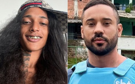 Montagem com foto de Oruam e Bruno Assunção