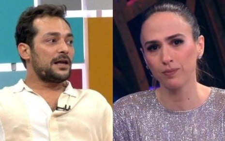 Montagem mostra os rostos de Eduardo Sterblitch e Tata Werneck