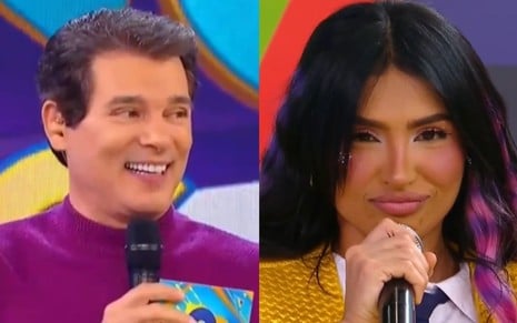 Montagem mostra Celso Portiolli e Kysha no Domingo Legal de 11 de outubro de 2026