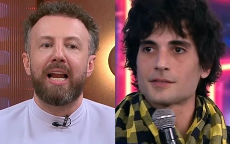 Montagem mostra Thiago Pasqualotto e Fiuk em programas de TV