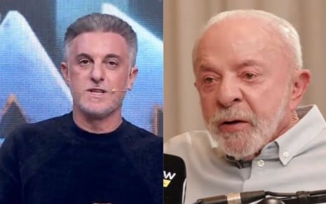 Montagem mostra os rostos de Luciano Huck e Luiz Inácio Lula da Silva