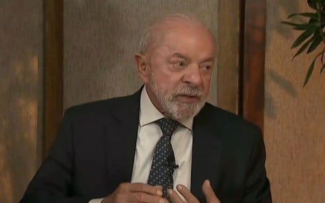 Imagem de Lula durante entrevista ao SBT Brasil