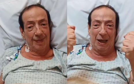 Imagens de Marcos Oliveira no quarto de hospital