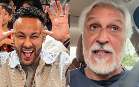 Montagem mostra os rostos de Neymar e Fabio Sormani