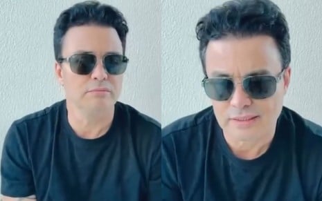 Imagens do cantor sertanejo Renner em um pronunciamento no Instagram