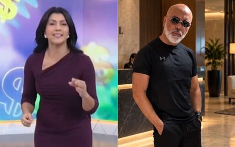 Montagem mostra Dani Brandi no Primeiro Impacto e, ao lado, foto do cantor Rick Sollo