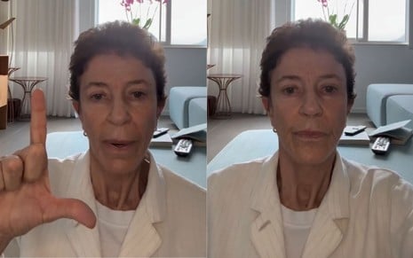 Imagens de Silvia Faria em pronunciamento no Instagram