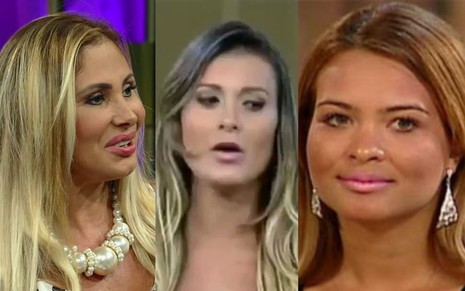 Montagem mostra os rostos de Ângela Bismarchi, Andressa Urach e Geisy Arruda
