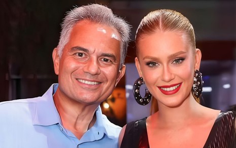 Paulo Ruy Barbosa está sorridente ao lado de sua filha, a atriz Marina Ruy Barbosa