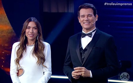 Patricia Abravanel e Celso Portiolli no retorno do Troféu Imprensa 2025, transmitido no SBT