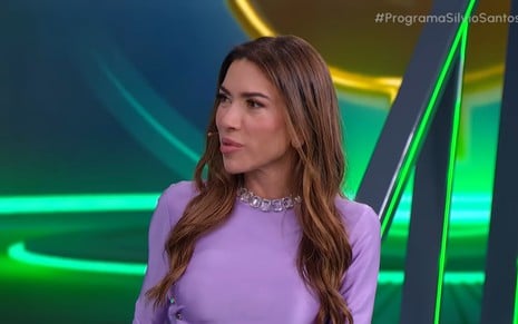 A apresentadora Patricia Abravanel à frente do Show do Milhão